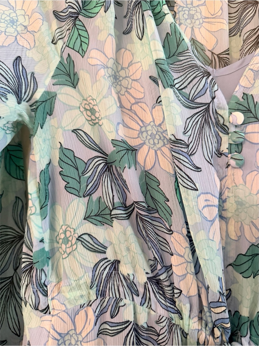 LOFT Mint, Light Blue and Green Floral Maxi Dress - Picture 4 of 5